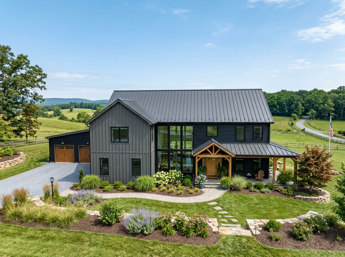 Finished barndominium exterior built by a Maryland post-frame specialist