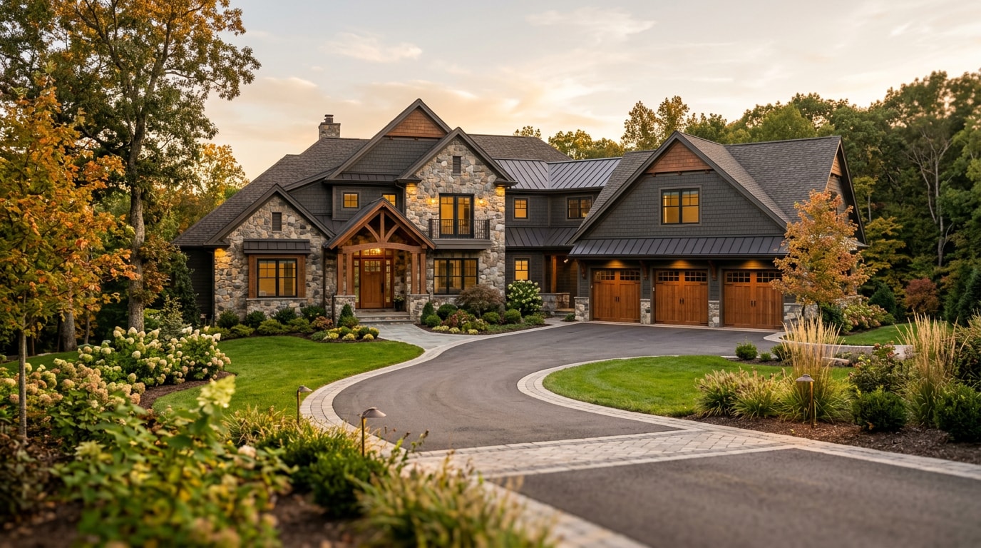 Finished custom luxury home exterior in Virginia Finished custom luxury home exterior in Virginia
