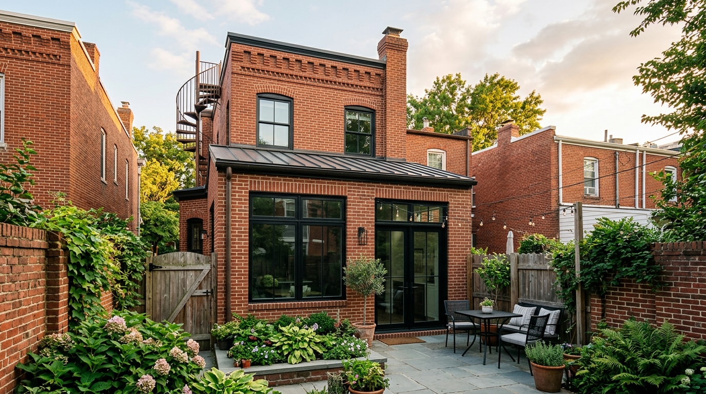 Finished rear home extension on a Washington D.C. rowhouse Finished rear home extension on a Washington D.C. rowhouse