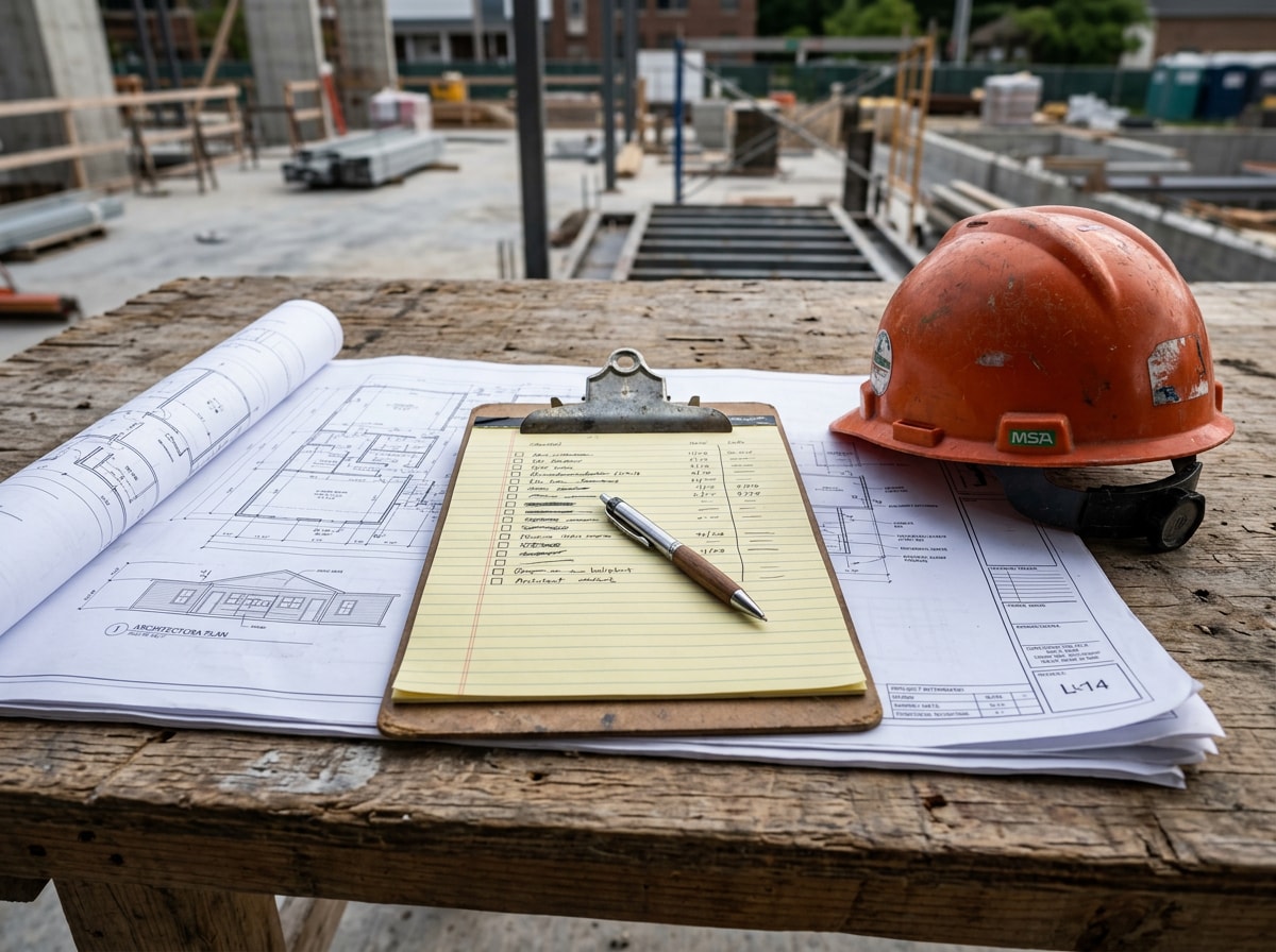 Simple checklist graphic listing questions to ask home renovation contractors in Maryland